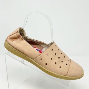 Born Women's Light Pink Perforated Leather Slip-On Loafers Size 8.5 Casual Flats